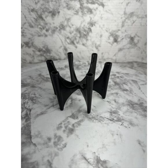 Jens Quistgaard Dansk Danish Modern MCM Fiesta Iron 6 Skinny Tapper Candelabra - Picture 5 of 7